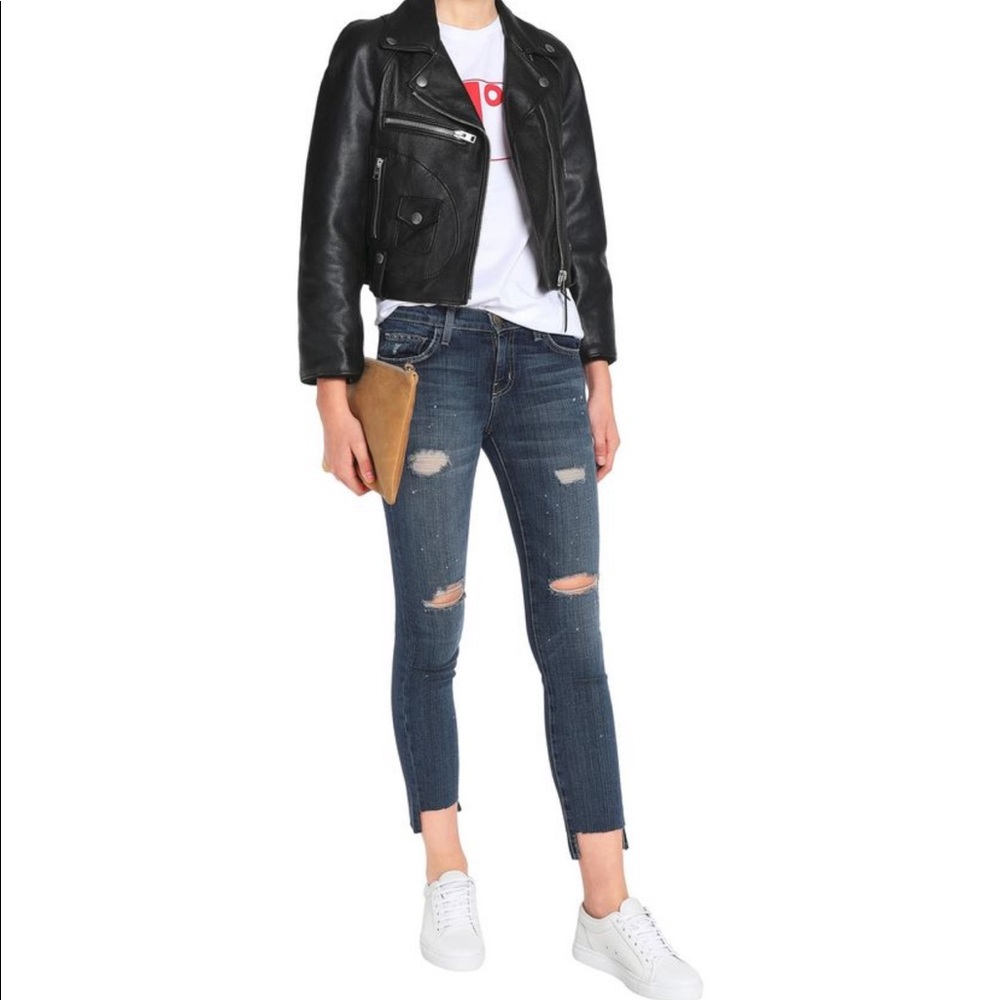 Current Elliot Uneven Cut distressed skinny EUC